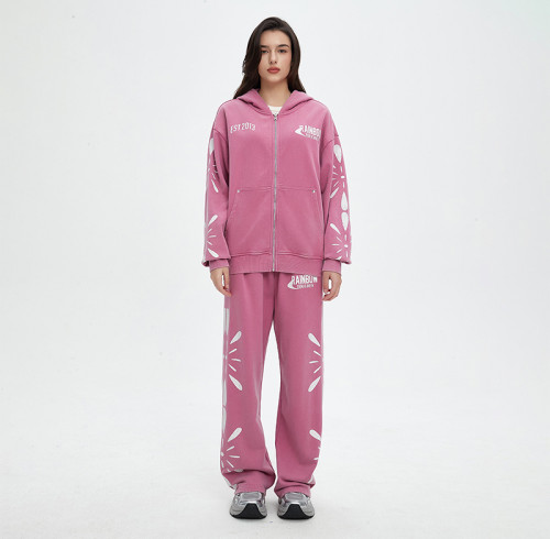 Custom Vintage Oversized Hoodies & Sweatpants | Letter & Mystery Print  | Velvet Fabric | OEM & ODM