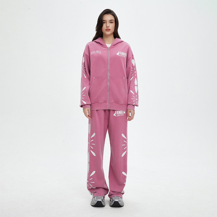 Custom Vintage Oversized Hoodies & Sweatpants | Letter & Mystery Print | Velvet Fabric | OEM & ODM