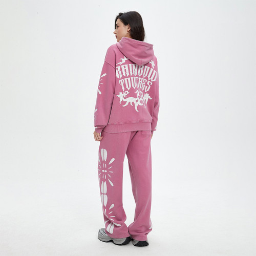 Custom Vintage Oversized Hoodies & Sweatpants | Letter & Mystery Print  | Velvet Fabric | OEM & ODM