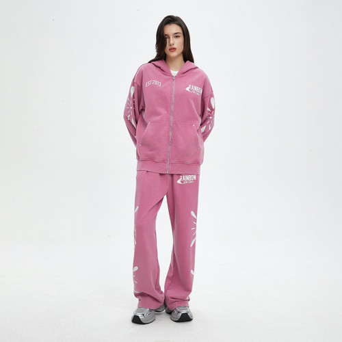 Custom Vintage Oversized Hoodies & Sweatpants | Letter & Mystery Print  | Velvet Fabric | OEM & ODM