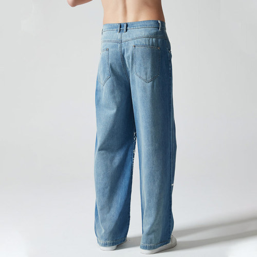 Custom Vintage Wash Straight Leg Jeans | Skeleton Printed | 100% Cotton Denim Fabrics | OEM Service