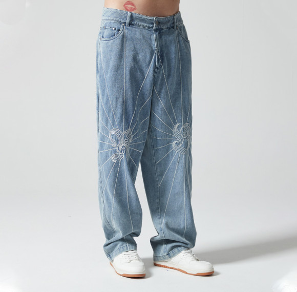 Custom Vintage Denim Trousers | Stripe & Pattern Printing | 100% Cotton Denim Fabrics | OEM Service