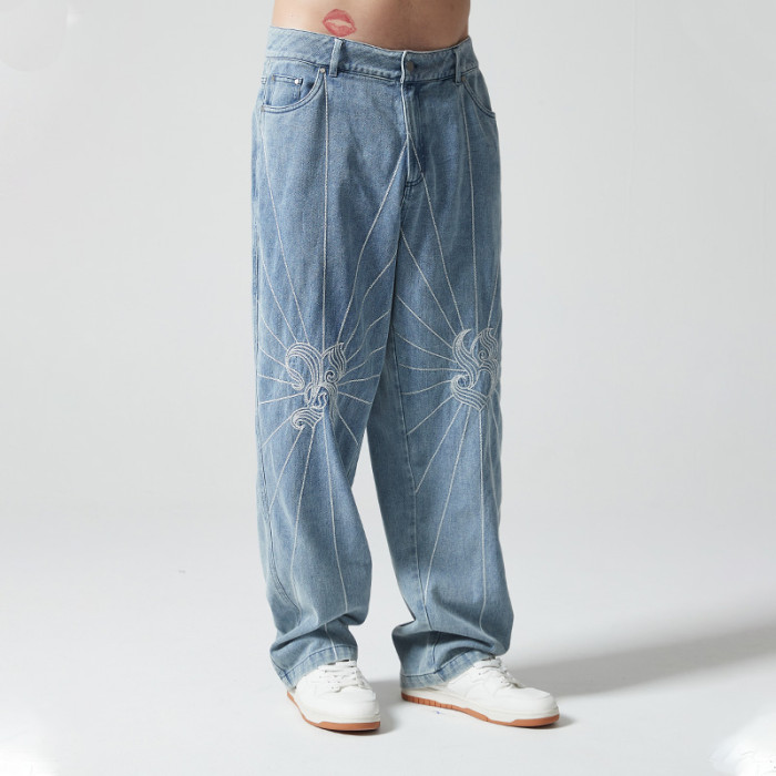 Custom Vintage Denim Trousers | Stripe & Pattern Printing | 100% Cotton Denim Fabrics | OEM Service