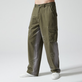 Original Custom Vintage Cargo Pants | Letter Print | 100% Cotton Woven Fabric | OEM/ODM Service
