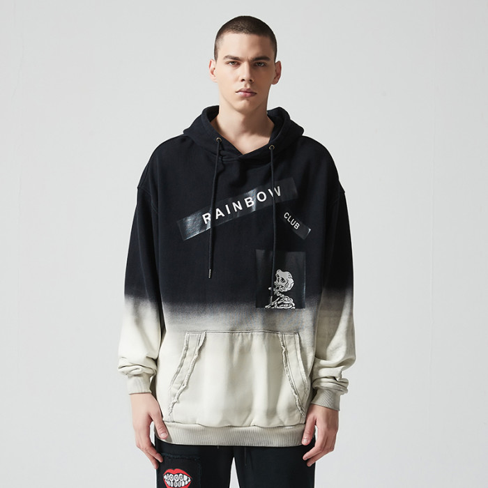 Custom Oversized Letter Print Hoodie | Letter & Skeleton Print | 360G Cotton Fabric | OEM/ODM