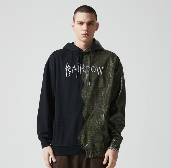 Custom Oversized Patchwork Graphic Hoodie | Letter Printing | Patchwork Fabric | OEM & ODM