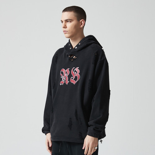 Custom Vintage Washed Oversized Hoodie | Letter Printing | Heavyweight Cotton Fabric | OEM & ODM