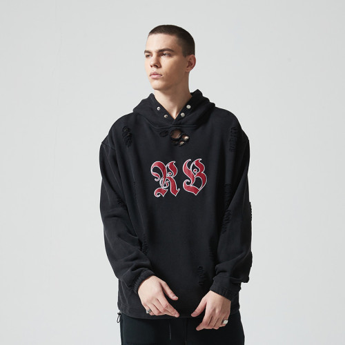 Custom Vintage Washed Oversized Hoodie | Letter Printing | Heavyweight Cotton Fabric | OEM & ODM