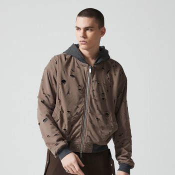 Custom Oversized Cropped Zip Up Hoodie | Fake Two-Piece Design | 420G Blended Fabrics | OEM/ODM