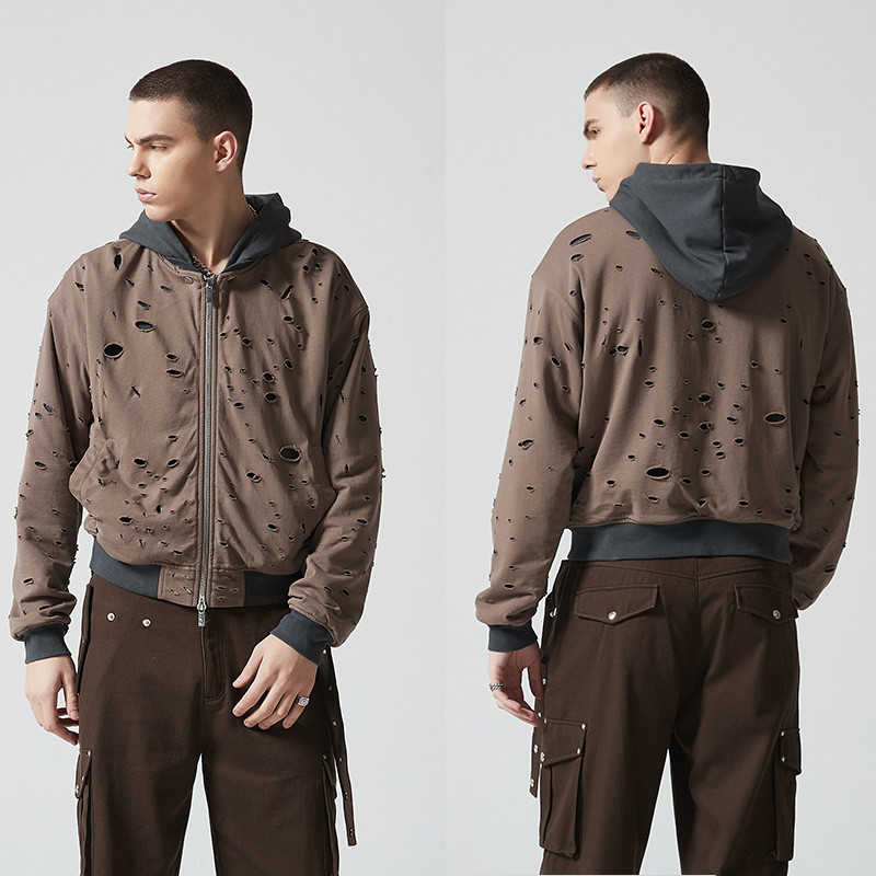 Custom Oversized Cropped Zip Up Hoodie