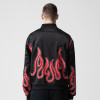 Custom Vintage Oversized Baseball Jacket | Flame Print | 100% Polyester Jacket | OEM/ODM