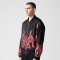 Custom Vintage Oversized Baseball Jacket | Flame Print | 100% Polyester Jacket | OEM/ODM