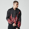 Custom Vintage Oversized Baseball Jacket | Flame Print | 100% Polyester Jacket | OEM/ODM