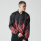 Custom Vintage Oversized Baseball Jacket | Flame Print | 100% Polyester Jacket | OEM/ODM