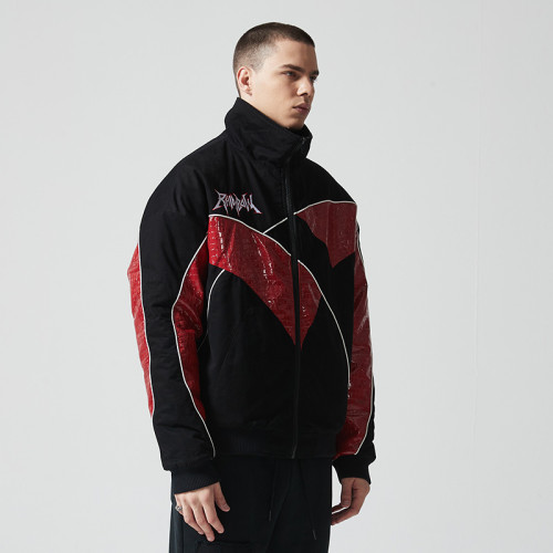 Custom Vintage Patchwork Varsity Jacket | Lettered Print | Patchwork Fabric | Support OEM/ODM