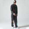 Custom Vintage Washed Denim Jacket & Jeans Set | Letter Print  | Denim (Stripe) Fabric | OEM & ODM