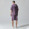 Custom Vintage Washed Hoodies and Shorts Sets | Letter Print  | Knitted Blended Fabric | OEM & ODM