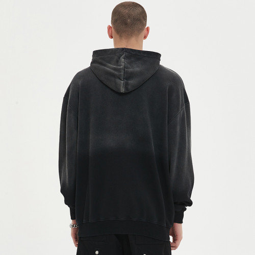 Custom Oversized Half Zip Hoodie | Gradient Design & Letter Patches| 320G Cotton Fabrics | OEM/ODM