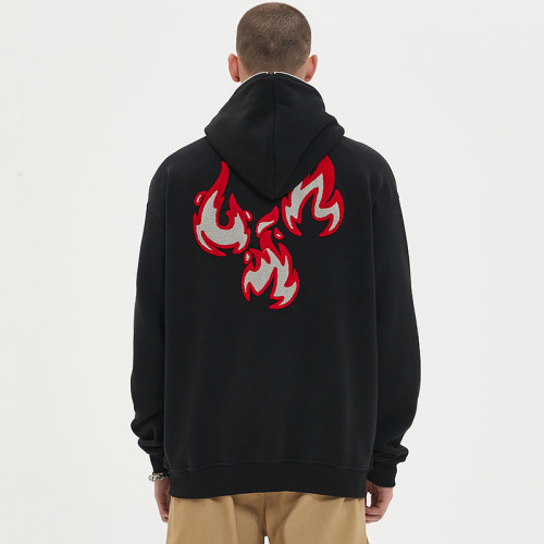 Custom Embroidered Zip Up Hoodies | Flame Towel Embroidery | 360G Blended Fabrics | OEM/ODM