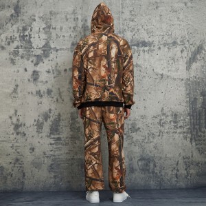 Custom Camouflage Cropped Hoodies & Sweatpants | Letter Print  | 100% Cotton Fabric | OEM & ODM