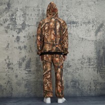 Custom Camouflage Cropped Hoodies & Sweatpants | Letter Print  | 100% Cotton Fabric | OEM & ODM