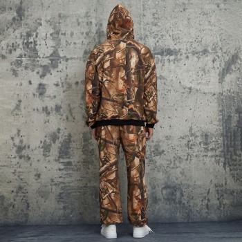 Custom Camouflage Cropped Hoodies & Sweatpants | Letter Print  | 100% Cotton Fabric | OEM & ODM