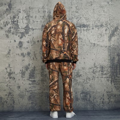 Custom Camouflage Cropped Hoodies & Sweatpants | Letter Print  | 100% Cotton Fabric | OEM & ODM