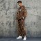 Custom Camouflage Cropped Hoodies & Sweatpants | Letter Print  | 100% Cotton Fabric | OEM & ODM