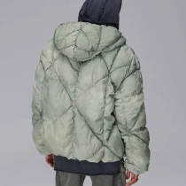 Custom Vintage Thick Puffer Jacket | Pleated Diamond Pattern | Dyed Woven Fabric | OEM/ODM