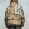 Custom Vintage Cropped Puffer Jacket | Portrait Print | Camouflage Woven Fabric | OEM/ODM