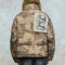 Custom Vintage Cropped Puffer Jacket | Portrait Print | Camouflage Woven Fabric | OEM/ODM
