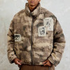 Custom Vintage Cropped Puffer Jacket | Portrait Print | Camouflage Woven Fabric | OEM/ODM