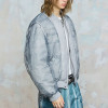 Custom Vintage Bomber Puffer Jacket | Portrait Print | Camouflage Woven Fabric | OEM/ODM