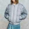 Custom Vintage Bomber Puffer Jacket | Portrait Print | Camouflage Woven Fabric | OEM/ODM