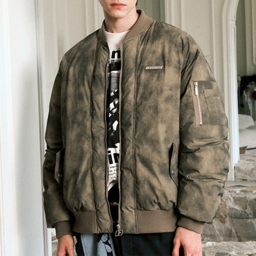Custom Vintage Bomber Cotton Jacket | Camouflage Print | Camouflage Woven Fabric | OEM/ODM