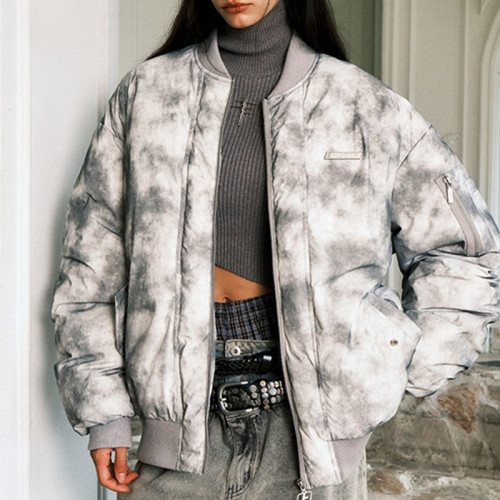 Custom Vintage Bomber Cotton Jacket | Camouflage Print | Camouflage Woven Fabric | OEM/ODM