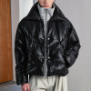 Custom Faux Two-Piece Thick Cotton Jacket | Mock Neck Design | Camouflage Woven Fabric | OEM/ODM