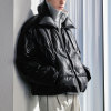 Custom Faux Two-Piece Thick Cotton Jacket | Mock Neck Design | Camouflage Woven Fabric | OEM/ODM