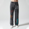 Custom Vintage Washed Jeans | Letter Printed | 100% Cotton Denim Fabric | OEM/ODM
