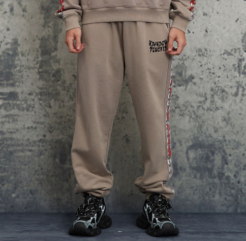 Custom Vintage Sporty Pants | Washed & Embroidery | 100% Cotton Knitted Fabric | OEM/ODM Service