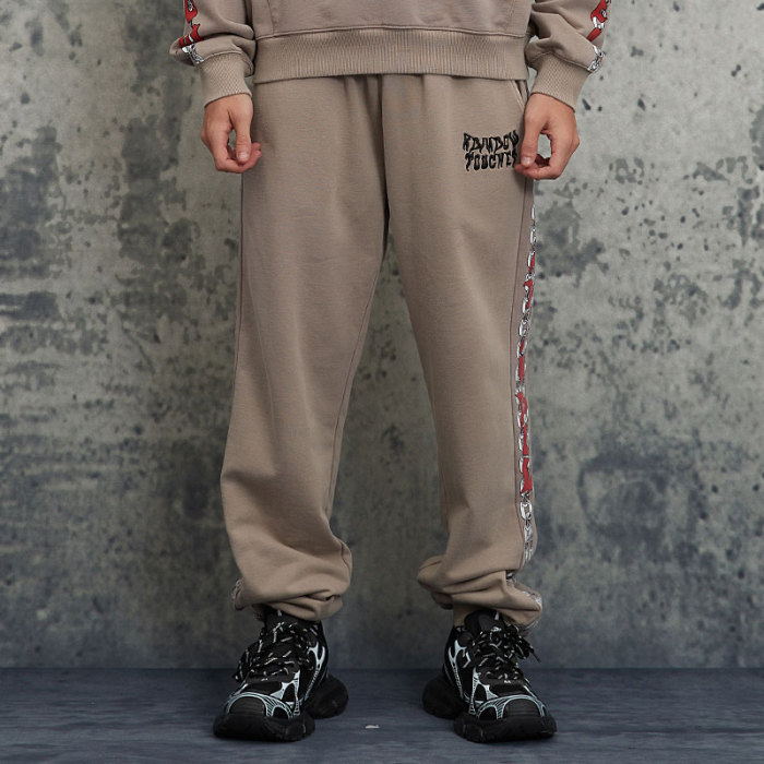 Custom Vintage Sporty Pants | Washed & Embroidery | 100% Cotton Knitted Fabric | OEM/ODM Service