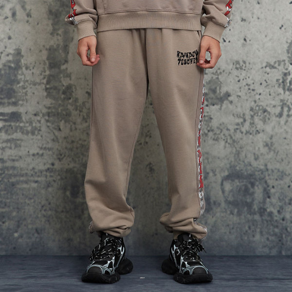 Custom Vintage Sporty Pants | Washed & Embroidery | 100% Cotton Knitted Fabric | OEM/ODM Service