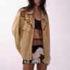 Custom Vintage Cropped Denim Jacket | Washed & Embroidery Print | 100% Cotton Denim Fabric | OEM Jacket