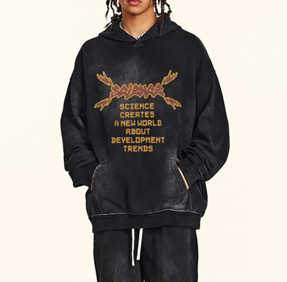 Custom Vintage Washed Oversized Hoodie | Sun Dried & DTG Print | 370G Knit Fabric | OEM/ODM