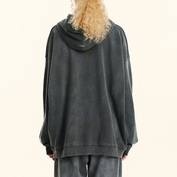 Custom Vintage Washed Oversized Hoodie | Sun Dried & DTG Print | 370G Knit Fabric | OEM/ODM