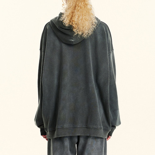Custom Washed Oversized Hoodie | Sun Dried & Letter DTG Print & Knitted | OEM/ODM