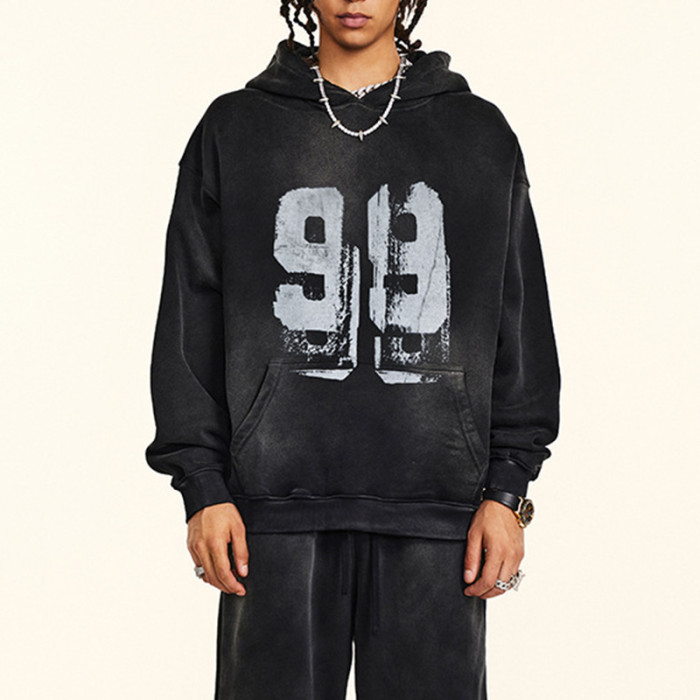 Custom Vintage Thick Oversized Hoodie | Sun Dried & DTG Print | 332G Knit Fabric | OEM/ODM