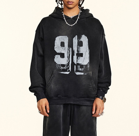 Custom Vintage Thick Oversized Hoodie | Sun Dried & DTG Print | 332G Knit Fabric | OEM/ODM