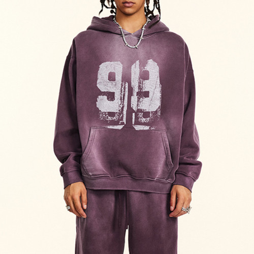 Custom Vintage Thick Oversized Hoodie | Sun Dried & DTG Print | 332G Knit Fabric | OEM/ODM
