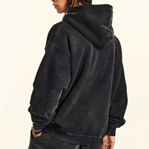 Custom Vintage Oversized Fleece Hoodie | Washed & DTG & Freehand Graffiti | 332G Fleece Fabric | OEM/ODM